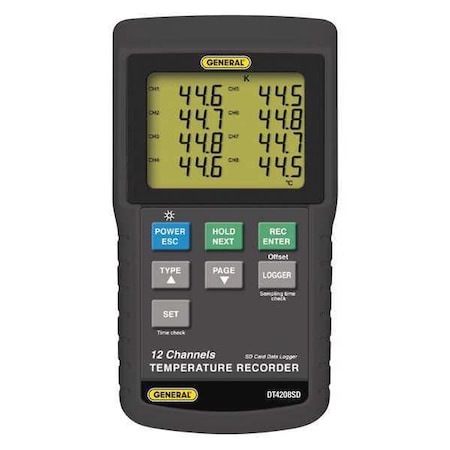 General Tools Thermometer, LCD, 3.23 in, Thermocouple DT4208SD