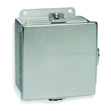 WIEGMANN 304 Stainless Steel Enclosure, 14 in H, 12 in W, 6 in D, 12, 13, 4, 4X, Hinged BN4141206CHSS