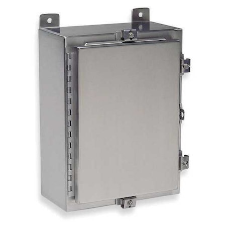 WIEGMANN 304 Stainless Steel Enclosure, 24 in H, 24 in W, 8 in D, 12, 3R, 4, 4X, Hinged SSN4242408