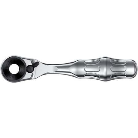 Wera 1/4" Drive 60 Geared Teeth Pear Head Style Hand Ratchet, 3-17/32" L, Satin Finish 05073230001