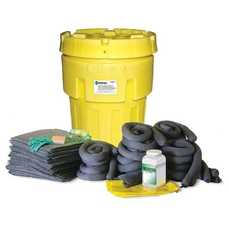 Enpac Spill Kit, 62 gal Volume Absorbed per Kit, 157 gal Capacity, Drum, Yellow, 141 1394-YE