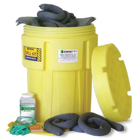 Enpac Spill Kit, 41 gal Volume Absorbed per Kit, 65 gal Capacity, Drum, Yellow, 83 1360-YE