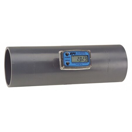 Flomec Flowmeter, Turbine, PVC, 4 In, Male Spigot TM400