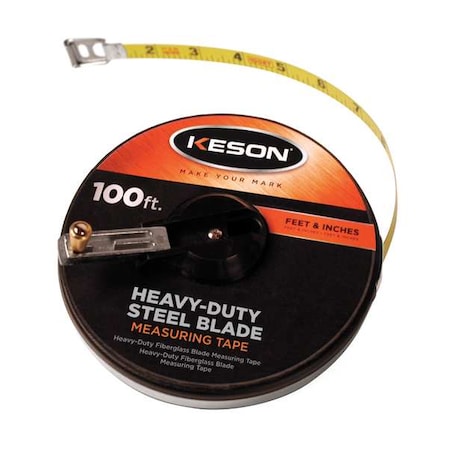 KESON 100 ft Tape Measure, 3/8 in Blade ST10018