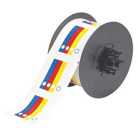 Brady RTK Label, Red/Yellow/Blue/White, 2.250 In B30-244-595-HMIG