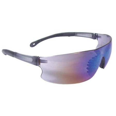 Radians Rad-Sequel, Safety Glasses, Anti-Scratch, Blue Mirror Lens, Blue Frame, Frameless RS1-70