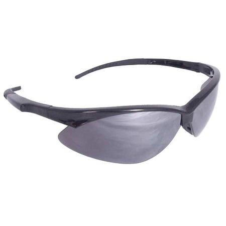 Radians Rad-Apocalypse, Safety Glasses, Anti-Scratch, Silver Mirror Lens, Black Frame, Half-Frame AP1-60