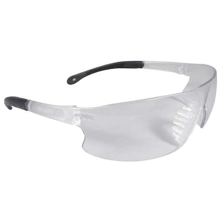 Radians Rad-Sequel Safety Glasses, Anti-Scratch, Black Arm, Wraparound, Clear Frameless, Clear Lens RS1-10