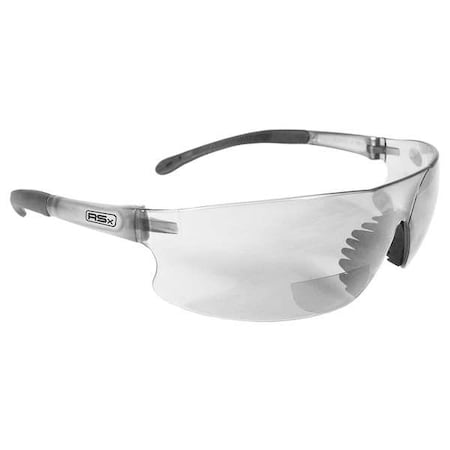 Radians Rad-Sequel RSx(TM) Reader Safety Glasses, Clear Wraparound Frame, 1.0 Diopter, Clear Lens RSB-110