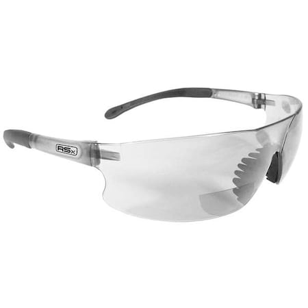 Radians Rad-Sequel RSx(TM) Reader Safety Glasses, Clear Wraparound Frame, 2.5 Diopter, Clear Lens RSB-125
