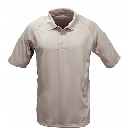 5.11 Tactical Polo Shirt, 100% Cotton, Button, Tan, XL 71182