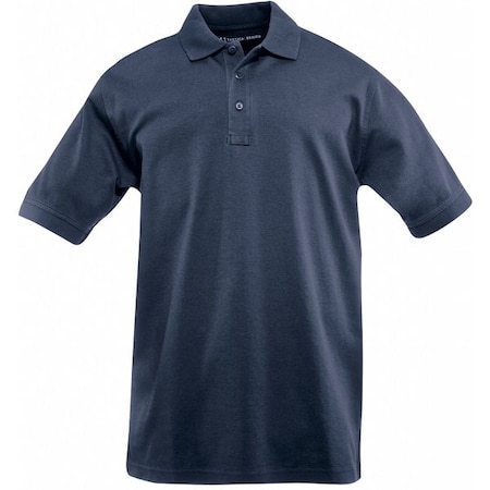 5.11 Tactical Polo Shirt, 100% Cotton, Button, Navy, L 71182