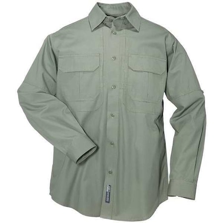 5.11 Tactical Shirt, 100% Cotton, Button, 4 Pocket(s), Olive Drab Green, L 72157