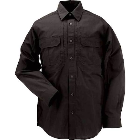 5.11 Tactical Shirt, 35% Cotton, 65% Polyester, Button Front, 4 Pocket(s), Black, 2XL 72175