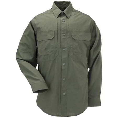 5.11 Tactical Shirt, 35% Cotton, 65% Polyester, Button, 4 Pocket(s), Olive Green, M 72175ABR-190-M