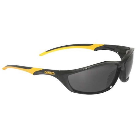 Dewalt Router, Safety Glasses, Anti-Scratch, Gray Lens, Black, Yellow Frame, Full-Frame DPG96-2D