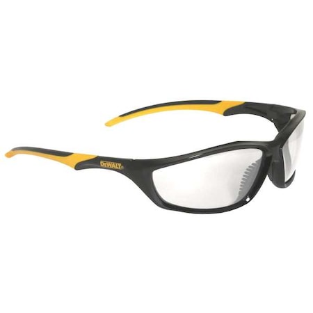 Dewalt Router, Safety Glasses, Anti-Scratch, Clear Lens, Black, Yellow Frame, Full-Frame DPG96-1D