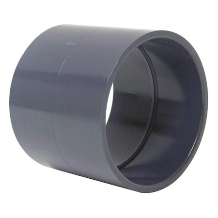 Plastic Supply Duct Coupler, 4 in Duct Dia, Type I PVC, 4-1/4" L PVCC04