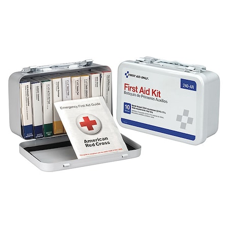 First Aid Only First Aid Kit and Housing, Metal 65 Components, 10 People Served 240-AN