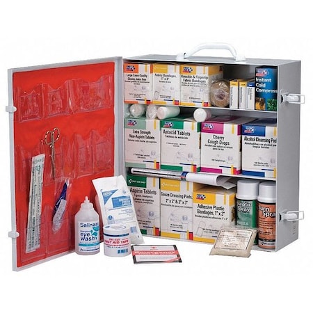 First Aid Only First Aid Kit, Metal 1096 Components, 100 People Served 247-O/P
