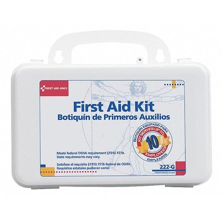 First Aid Only First Aid Kit, Plastic 62 Components, 10 People Served 222