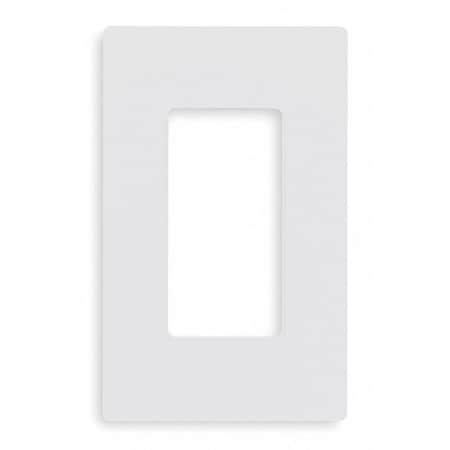 Lutron Rocker Wall Plate, Number of Gangs: 1 Plastic, Gloss Finish, White CW-1-WH
