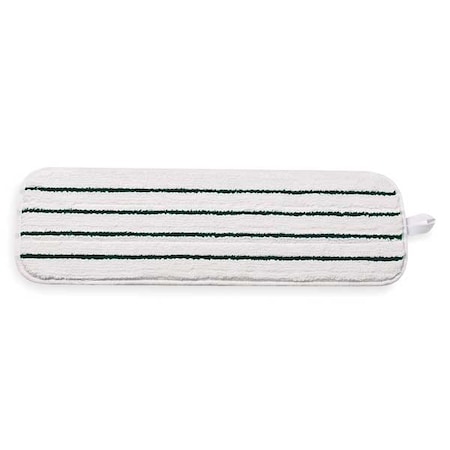 3M 18 in Flat Mop Pad, Hook-and-Loop Connection, Cut-End, White, Microfiber, PK10 55594