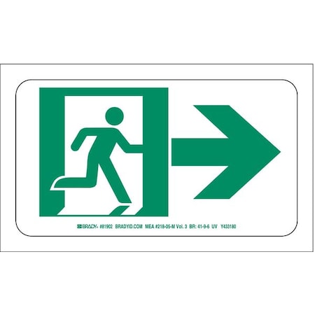 Brady Exit Sign, Polyester, 14" W, 5" H, No Legend, White 81902