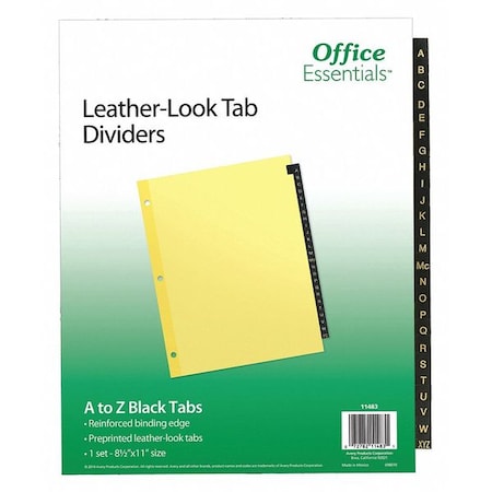 Office Essentials Office Essentials Black Leather Tab Dividers, Material: Paper 7278211483