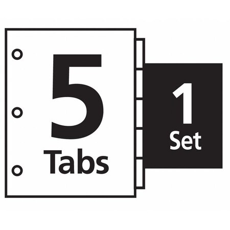 Avery Avery® Index Maker® Clear Label Dividers 11416, 5-Tab Set, White ...