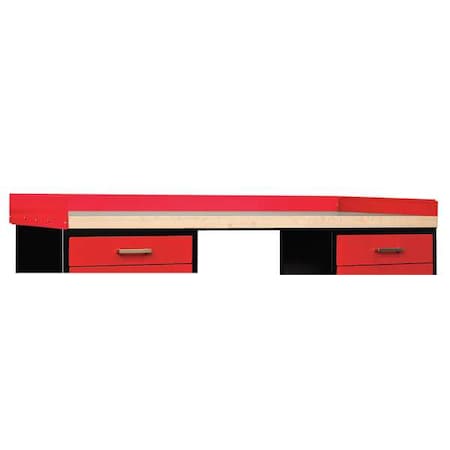 Hallowell Side/Back Rail Kit, 72Wx24Dx4-1/2H, Red FKSBRK7224ME