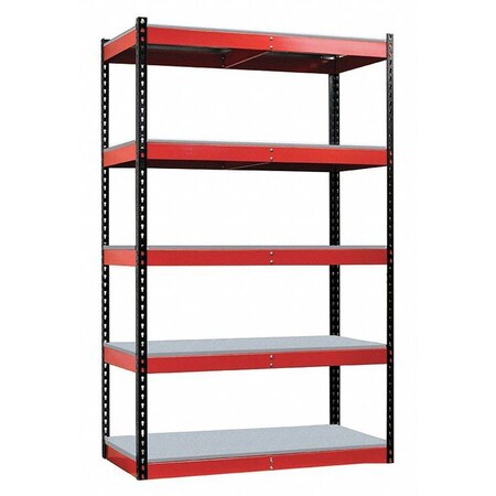Hallowell Boltless Shelving, 78x36x24, Plastic FKR362478-5S-F-BR-HT