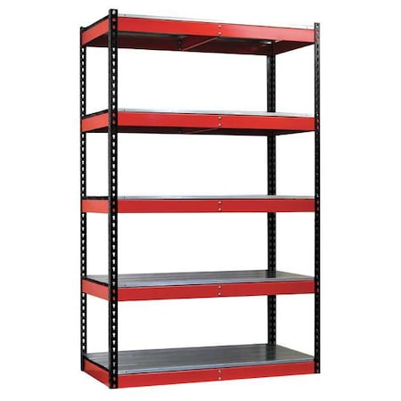 Hallowell Boltless Shelving Unit, 24"D x 36"W x 78"H, 5 Shelves, Steel FKR362478-5S-E-ME