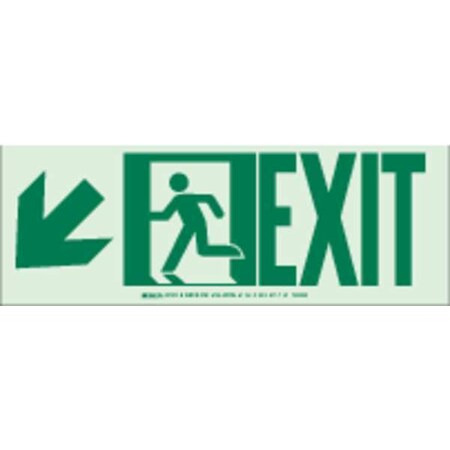 Brady Exit Sign, Polyester, 14" W, 5" H, Exit, White 81799