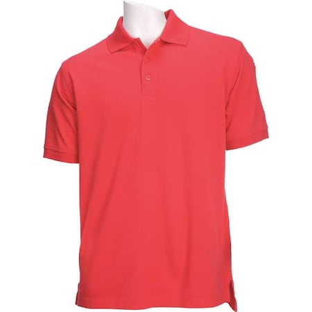 5.11 Tactical Polo Shirt, 100% Cotton, Button, Red, L 41060