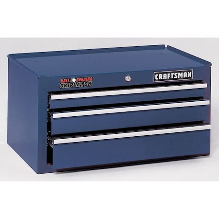 Craftsman Premium Heavy-Duty GRIPLATCH Intermediate Chest, 3 Drawer, Midnight Blue, Steel, 26-1/2" W x 18" D x 9-59392