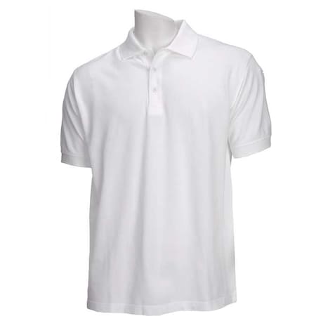 5.11 Tactical Polo Shirt, 100% Cotton, Button, White, XL 41060