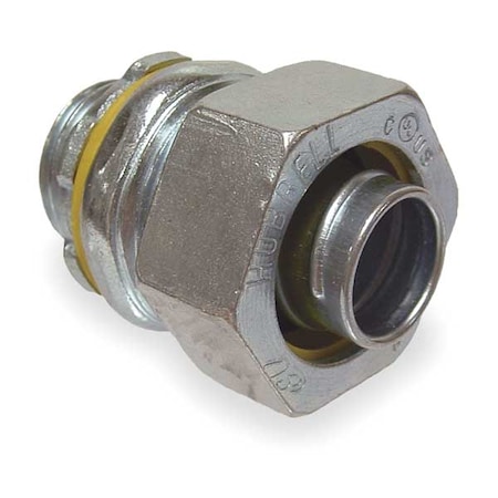 Raco Conduit Fitting Connector, 2-1/2 in, Liquid-Tight, Steel, Electro Zinc Plated, Gray 3410