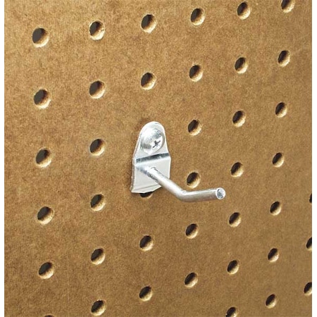 Triton Products 1 In. Single Rod 30 Degree Bend Steel Pegboard Hook for 1/8 In. and 1/4 In. Pegboard, PK10 71123