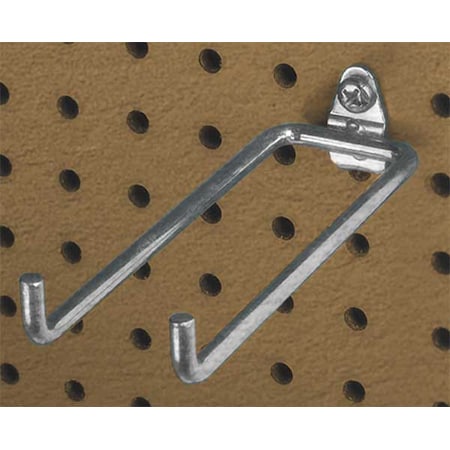 Triton Products 5-3/4 In. Double Rod 80 Degree Bend Steel Pegboard Hook for 1/8 In. and 1/4 In. Pegboard, PK10 72618
