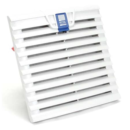 Rittal Wet-Location Square Axial Fan, Square, 24V DC, PBT Plastic, 8 in W. 3239124