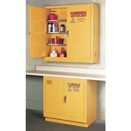 Eagle Mfg Hazardous Material Storage Cabinet, 22 gal, 1 Shelves, Steel, 35 in W x 35 in H x 22 in D, Yellow 1970X