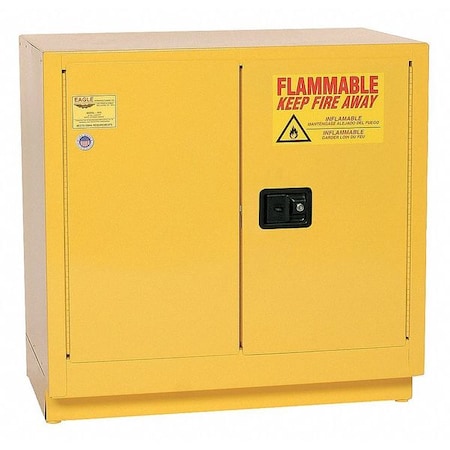 Eagle Mfg Hazardous Material Storage Cabinet, 22 gal, 1 Shelves, Steel, 35 in W x 35 in H x 22 in D, Yellow 1971X