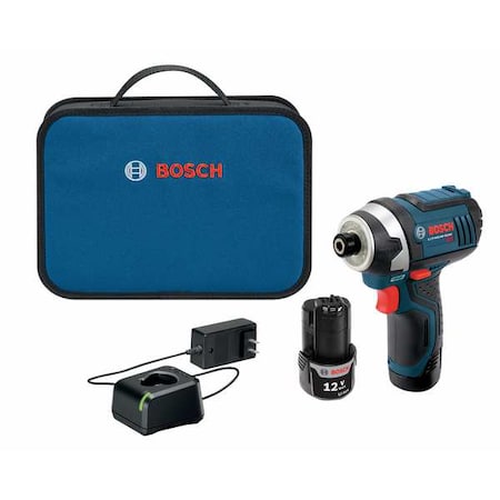 Bosch 12V 1/4" Cordless Impact Driver Kit, (2) 2.0Ah Batteries PS41-2A