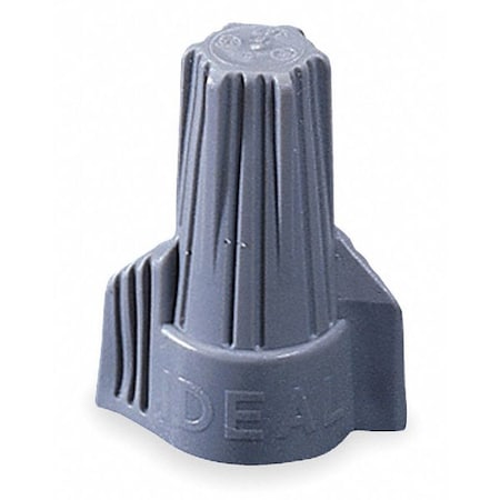 Ideal Twist-On Wire Connector, 6 AWG Max, Gray, Polypropylene Insulation, 600 V, 50 PK 30-342