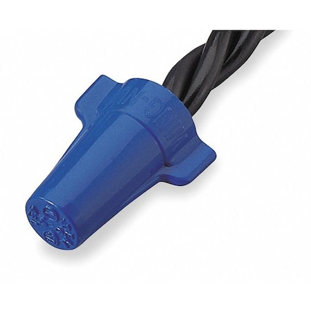 Ideal Twist-On Wire Connector, 6 AWG Max, Blue, Thermoplastic Polyester Insulation, 600 V, 25 PK 30-454
