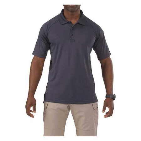 5.11 Tactical Polo Shirt, 100% Polyester, Button, 2 Pocket(s), Charcoal, S 71049