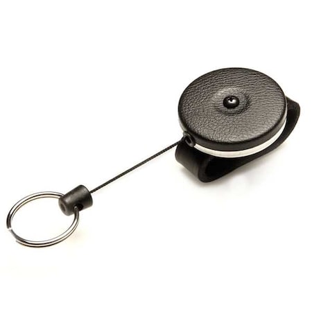 Key-Bak Key Reel, Split Ring Type, 1 1/8 in Ring Size, Black 481B-SDLK