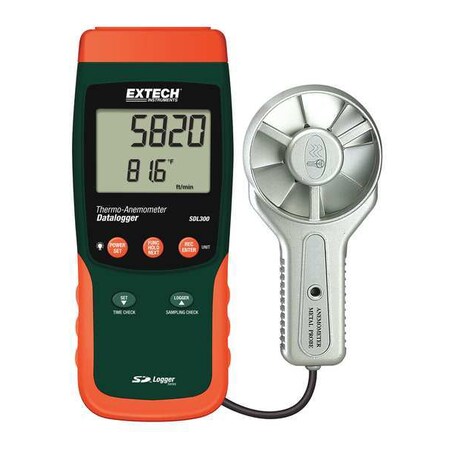 Extech Data Logging Anemometer, 100 to 6890 fpm SDL300-NIST