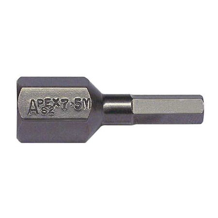 Apex Tool Group Torsion Bit, Metric, 7/16", Hex, 5mm, 7/8" SZ-7-5MM
